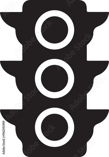 Traffic light icon, black silhouette, road sign symbol, vector graphic