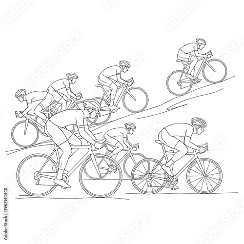 Minimalist bicycle travel icon with world map, global cycling tour vector illustration, eco-friendly transportation and world travel concept