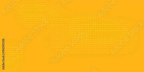 Yellow Halftone Dotted Gradient Background With Retro Comic Texture.