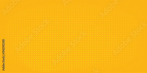 Yellow Halftone Dotted Gradient Background With Retro Comic Texture.
