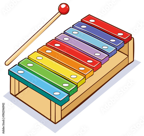 Colorful xylophone with mallet for musical learning and creative play children education instrument toy for kids
