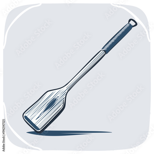 Single Canoe Paddle Illustration Nautical Boating Equipment