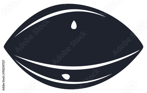 Stylized eye illustration featuring two teardrop shapes and a sleek design on eye contour