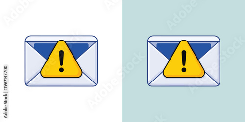 Digital message alert symbol indicating a warning or error, often used for problematic, unread, or important email notifications