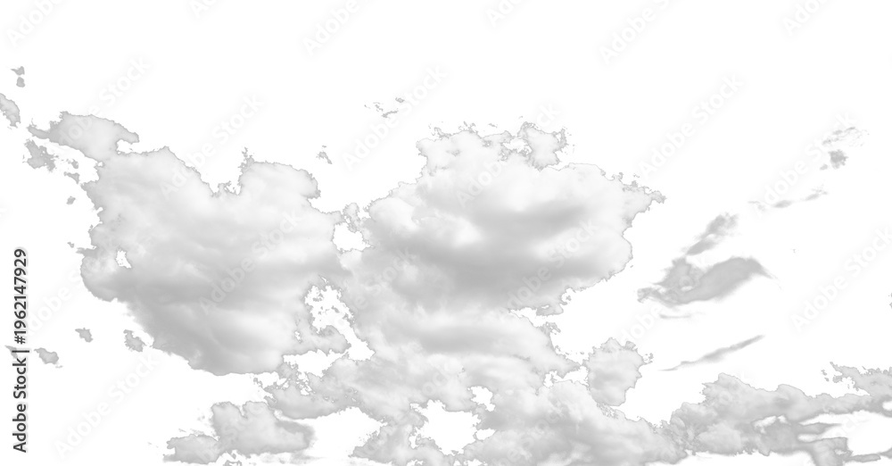 Obraz premium White Cloud Isolated on Transparent Background Realistic Sky Element