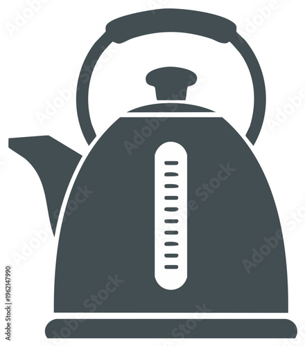 Stylish kettle vector illustration for kitchen appliances, hot beverage preparation, and tea lovers