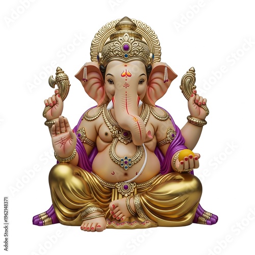 AI Generated Illustration for Happy Ganesh Chaturthi Festival for Invitation, Poster, Social Media Post Design Background