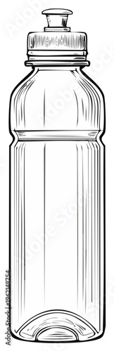 Bottle Illustration Graphics Sports Bottle Outline Drawing Water Bottles Container Single Object