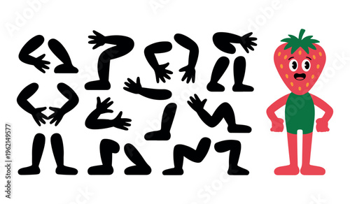 Human Evolution Silhouette Set from Monkey to Modern Human Illustration