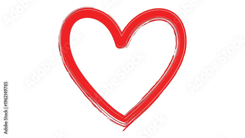 A simple red heart symbol on a white background