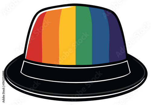 Colorful rainbow hat vector illustration symbol of diversity and inclusion in cartoon style