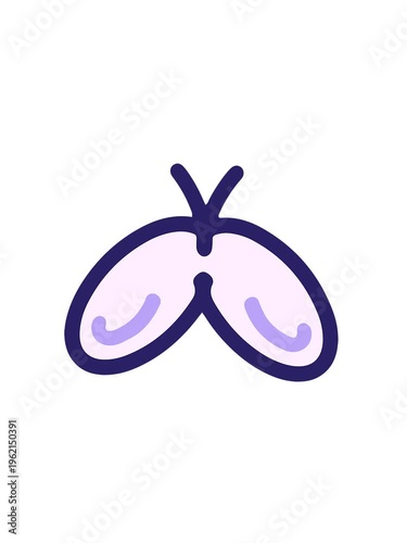 jiggle and pause animation of simple bold design of a butterfly