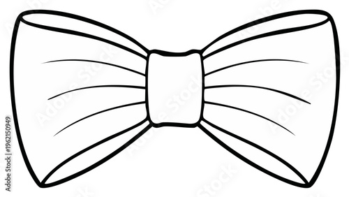 Elegant outline illustration of a classic bow tie, vector graphic