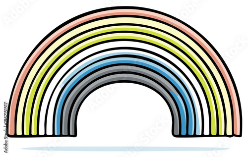 Colorful rainbow illustration with a cartoon style