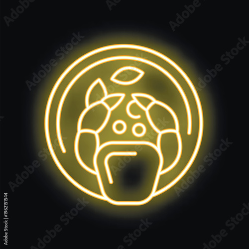 Neon sign illuminating a tasty pad thai dish, perfect for restaurants or food businesses