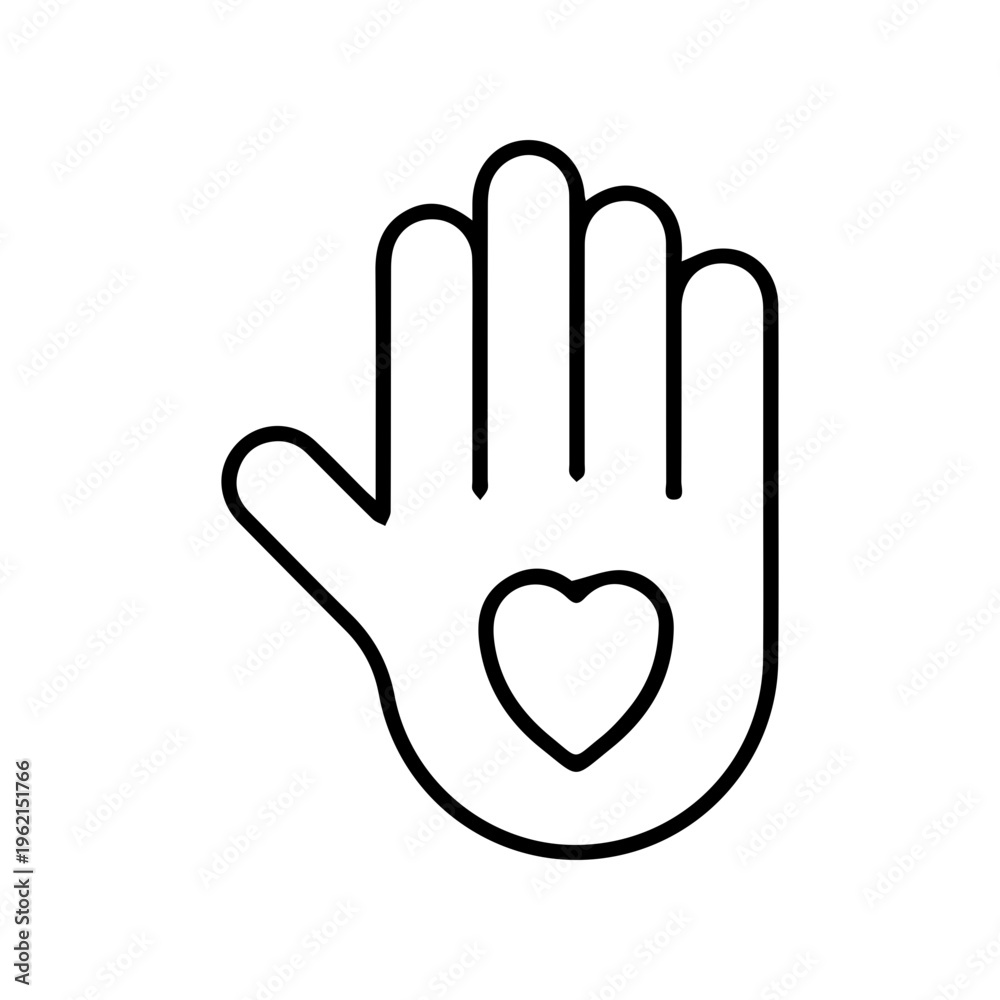 Fototapeta premium Hand with heart icon