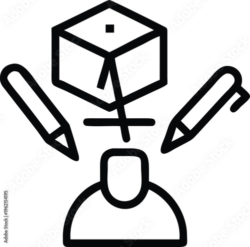 ai design assistant creating graphics with tools vector illustration