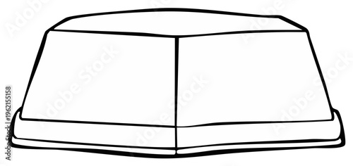 Isolated outlined cake on plate hand drawn illustration vector icon. Sweet dish for bakery.