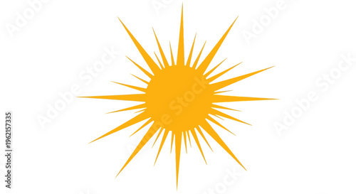 A bright yellow sun icon symbol.