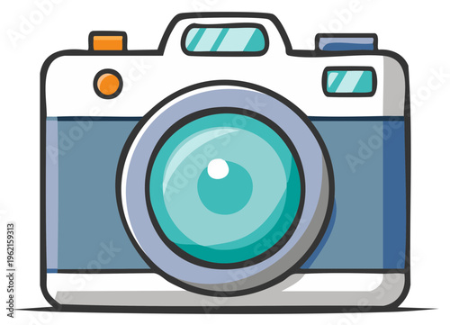 Cartoon Style Camera Illustration Fun Photography Vector Graphic Tool Design