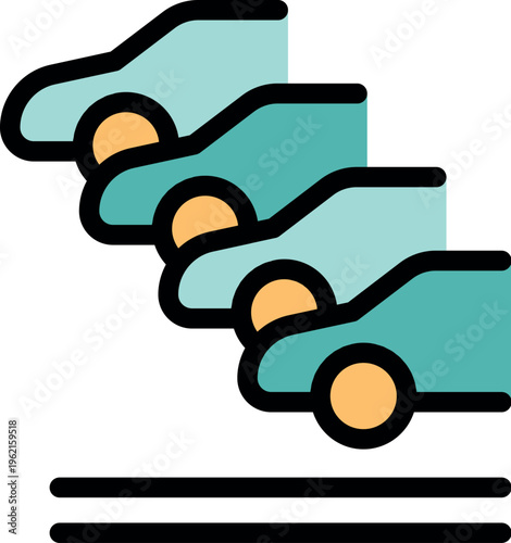 Cars following each other creating a traffic jam on the road