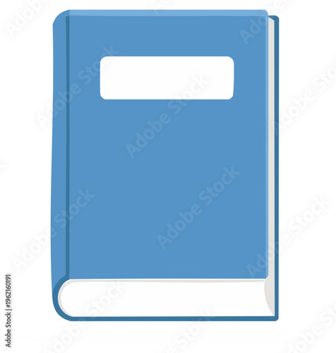 Simple Blue Hardcover Book with White Label for Text and Information