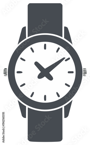 Simple analog wristwatch icon vector illustration of a classic timepiece