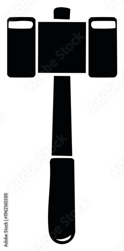 Rubber mallet tool icon in black and white