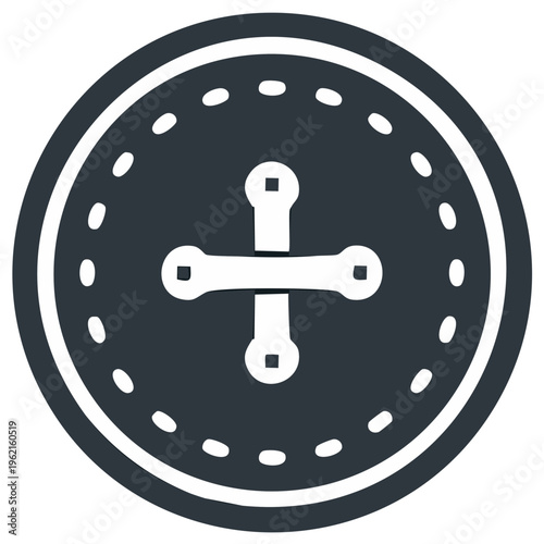 Automotive tire change service icon with a cross wrench tool