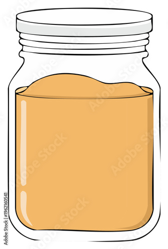 Glass jar with a white lid and containing a soft orange substance.