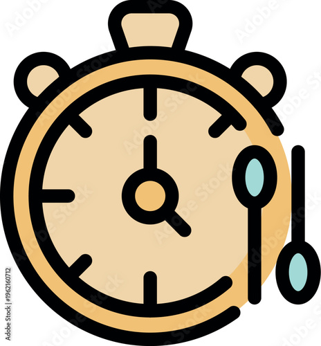 Intermittent fasting clock with spoons showing scheduled eating times for healthy lifestyle and weight loss