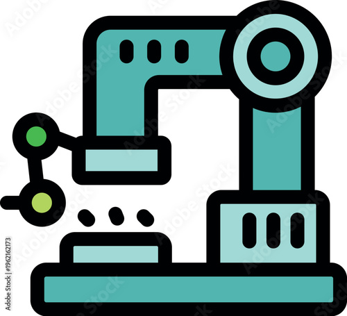 Industrial robotic arm manipulating components on a production line, automating manufacturing processes