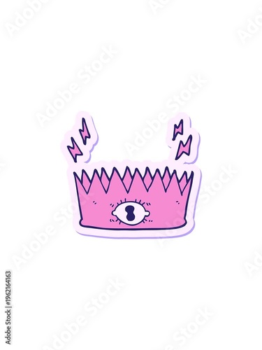 splitting effect animation of sticker of a cartoon magic crown