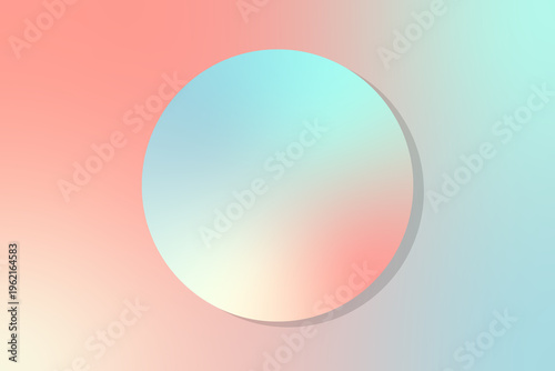 Φωτογραφία Abstract minimalist vector illustration featuring a soft pastel gradient circle with gentle shadows against a muted complementary background design