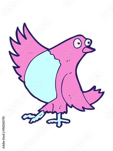 jiggle motion animation of cartoon dancing robin