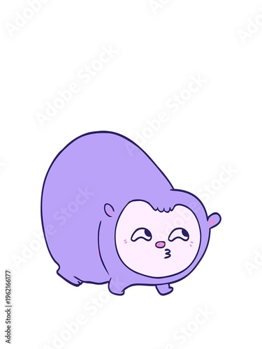 stretching up animation of cartoon of a wombat