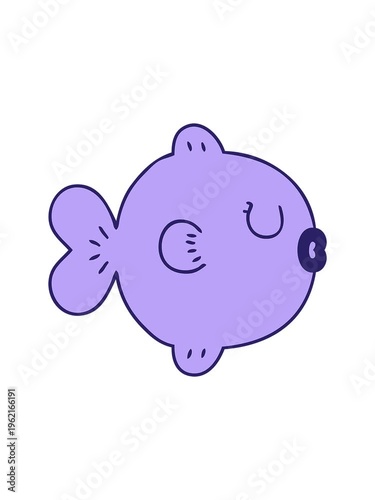 popping motion animation of hand drawn cartoon fish