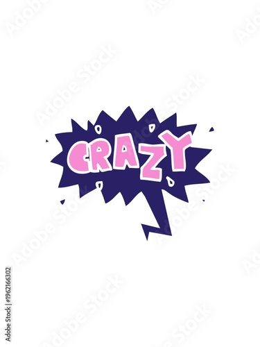 sales flash animation of cartoon word crazy with speech bubble in retro style