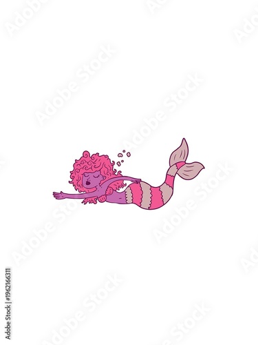 pressure popping animation of cartoon mermaid