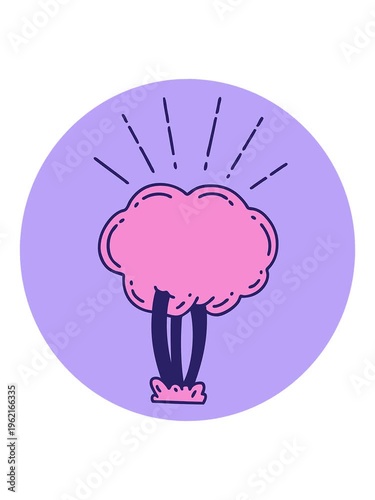 jiggle and pause animation of drawing of a tattoo style tree