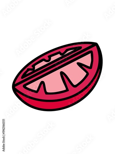 spinning motion animation of brazil food slice of tomato