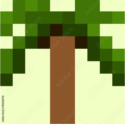 Tropical Palm Tree NFT Asset Pixel Art for Digital Collection and Game Interface. optimized for island-themed game development, mobile app interface elements, digital stickers, or as a unique nature