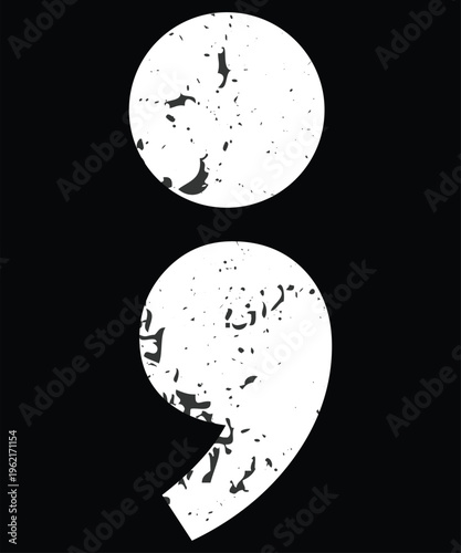 Semi; Colon Design Mental Health Awareness T-Shirt