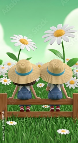 Two women sitting on a fence.