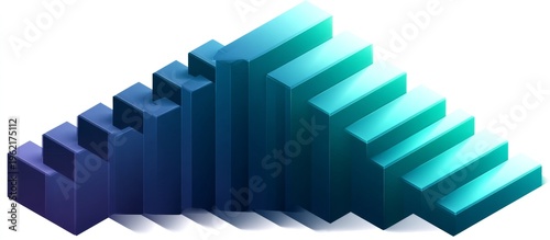 3D Bars Rising Gradient.