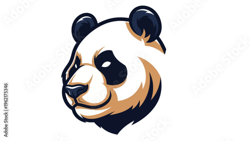 Panda head illustration on white background