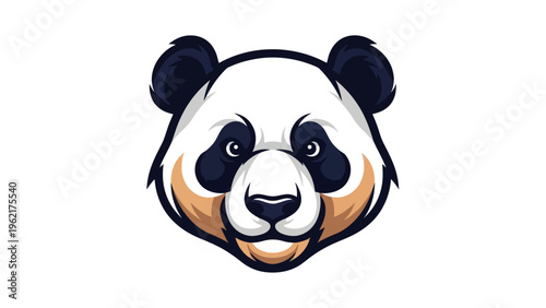 Panda head illustration on white background