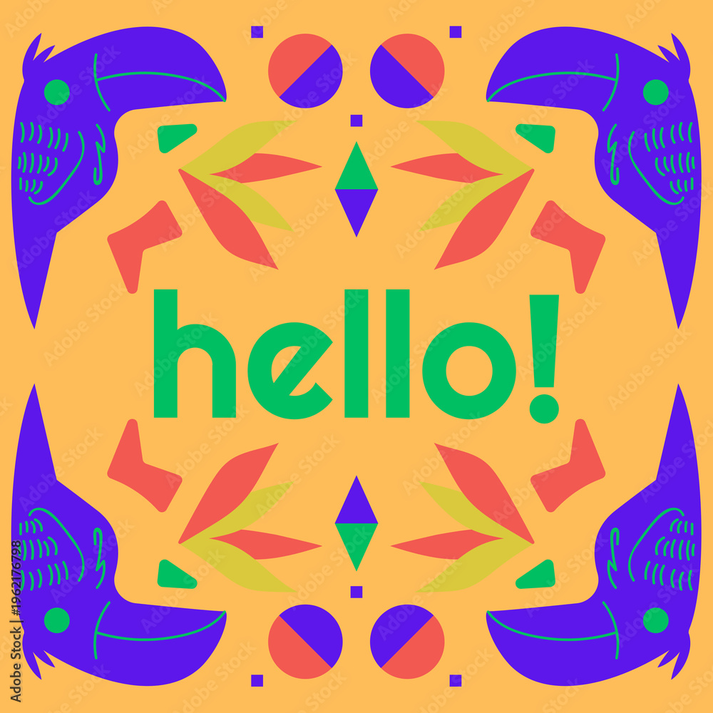 Obraz premium Colorful Abstract Hello Design