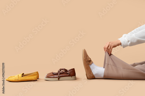 Woman with stylish shoes on...