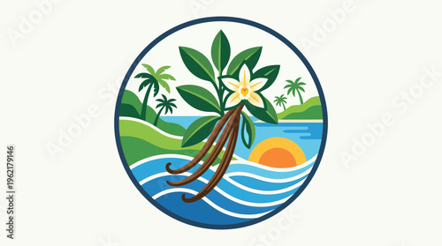 Tropical Vanilla Farm Logo Design